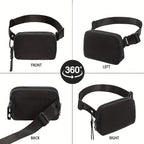 LOCAL LION Riñonera, Bolso de Hombro para Mujer, Riñonera Negra para Mujer, Diseño Simple, Riñonera Deportiva de Ochenta para Mujer, Adecuada para Viajes, Compras, Senderismo, Negro/Blanco, Almacén Local