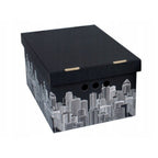 Caja de almacenamiento decorativa de cartón, 1 pieza, con estampado, para ropa, artículos pequeños, documentos, ideal para hogar, oficina o armario, dimensiones: 35x26.3x18.6 cm