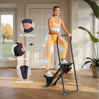 MERACH Stepper para Ejercicio en Casa, Nueva Versión de Máquina de Escalada Vertical para Entrenamiento de Cuerpo Completo, Escaladora Plegable Compacta con Rango de Pasos Extendido, Manillar y Pedales Ajustables, Equipo de Ejercicio para Uso en el Hogar,