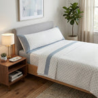 Juego de cama de 3/4 piezas apto para todas las estaciones, que incluye una sábana, una sábana ajustable y fundas de almohada. Medidas: 90 cm, 105 cm, 135 cm, 150 cm y 180 cm