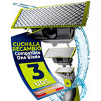 Recambios Cuchillas Compatibles One Blade – Cabezal de Afeitado Repuesto para Maquinilla Hombre – Modelos QP2520 QP2530 QP2630 QP6510 QP6520 – PACK 2
