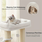Rascador para gatos | Árbol para Gatos de Alta Resistencia con Múltiples Niveles para Gatos Grandes, Almohadillas Autocalentables, Autogroomers y