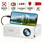 Proyector | Proyector portátil, compatible con 1080P, conexión USB, control remoto - Compatible con smartphones, tabletas, portátiles, TV Sticks
