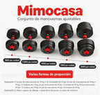 Juego de mancuernas ajustables 2 en 1 de 40 kg. Este juego multifuncional incluye discos para mancuernas, barra de conexión y barra para pesas rusas. Compatible con diversas barras de conexión, ideal para hombres y mujeres.，mancuernas pesadas