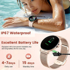 LIGE Smartwatches Diseñados para Mujer con Pantalla Táctil AMOLED de 1.43 Pulgadas, Capaces de Hacer y Recibir Llamadas, un Smartwatch Fitness con Más de 100 Modos Deportivos, un Podómetro, Notificaciones de Mensajes de Texto, Control de Música y Cámara