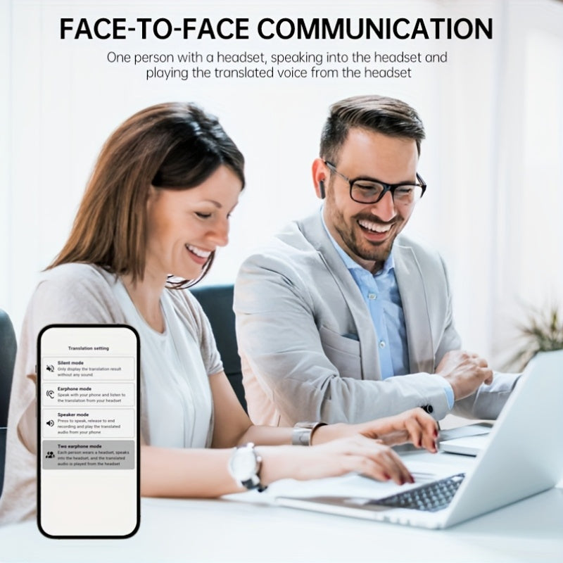 Auriculares Bluetooth | Auriculares traductores AI con traducción permanente gratuita en 144 idiomas, traducción en tiempo real, sonido HD