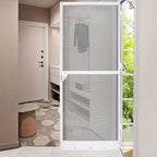 Mosquitera | Puerta de balcón con mosquitera y marco de aluminio, protección contra insectos y mosquitos, mosquitera para puerta de balcón y