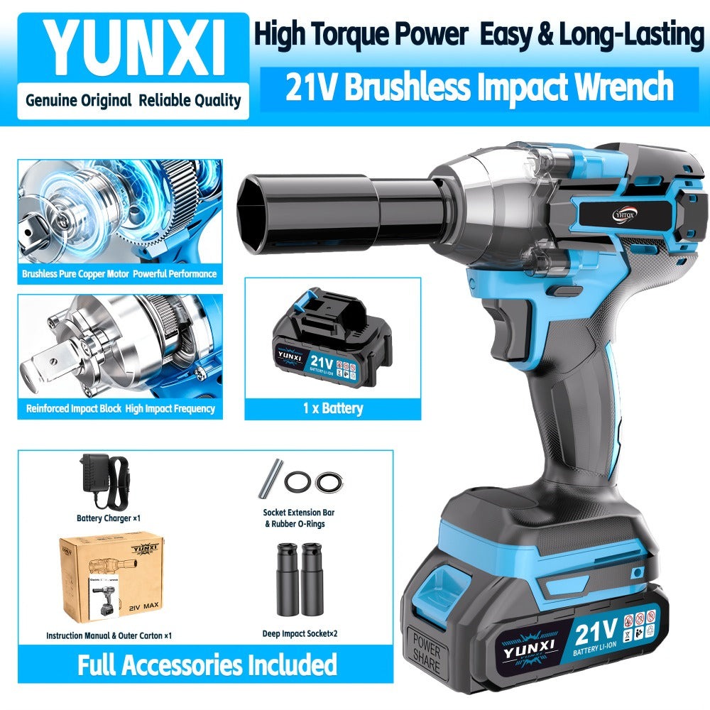 Llaves de impacto inalámbricas, Llaves de impacto de alto torque, Juegos de llaves inalámbricas, Equipadas con baterías, Baterías recargables. Brocas inalámbricas, Destornilladores compatibles con automóviles, Mecánicos de reparación de motocicletas, Entu