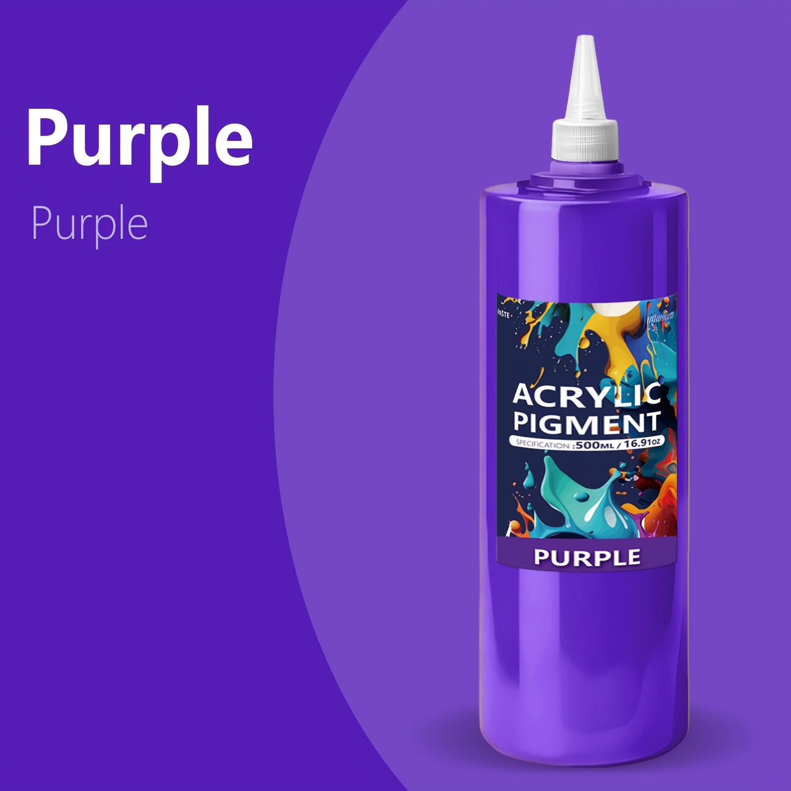 Set de Pintura Acrílica de 12 Colores | Botella con Boquilla de 500ml/16.91oz, Pintura Acrílica para Madera, Ropa, Cerámica, Tela | Pintura Profesional Hecha a Mano, Suministros para Pintura de Madera y Lienzo para Artistas, Adecuado para Aficionados a la