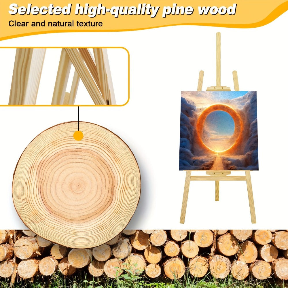 Caballete de Artista - Caballete de Estudio de Madera en Forma de A, Caballete Plegable para Pintura, Exhibición, Bodas, Bocetos, Altura de 1.5m/59 Pulgadas