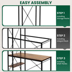 Escritorio - Mesa de Ordenador con Estantes - Escritorio para PC - Oficina en Casa Industrial - 60X120X76/120