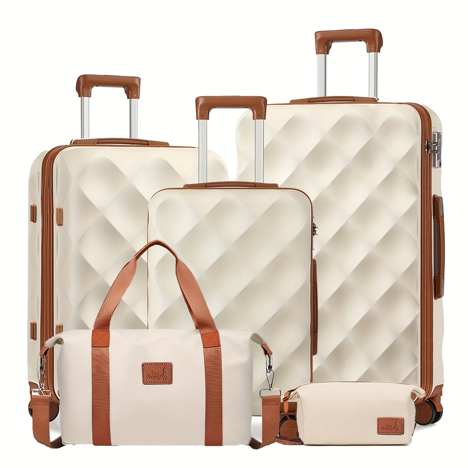 Sea Choice Juego de Equipaje 5 piezas Maletas de Viaje con Bolso de Cabina Ryanair 40X20X25 Juegos de Maletas Rígidas con Cerradura TSA 8 Ruedas Giratorias