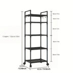 Estante de Almacenamiento Rodante de 5/6 Niveles - Organizador Multicapa de 167.64 cm - Ahorro de Espacio, Estante Ajustable y Multifuncional, Adecuado para Cocina, Baño, Sala de Estar, Oficina y Estudio, Solución de Almacenamiento Perfecta, Estante de Pi