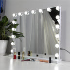 Espejo de Maquillaje con Iluminación LED: Tocador con 12 Bombillas, 3 Modos de Luz, Control Táctil, Espejo de Maquillaje con Aumento y Luz para Maquillaje (ESP001)