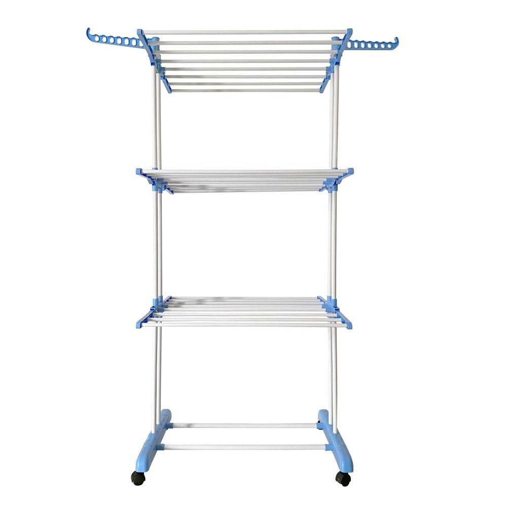 Tendedero Ropa Plegable Vertical XXL Nyana Home Ruedas Pivotantes 360º Multifuncional 4 Niveles y Alas Plegables Hasta 20 Metros de Secado Secadora de Ropa Tendedero de Ropa Tendal Exteriores Interiores Alas Laterales Plegables