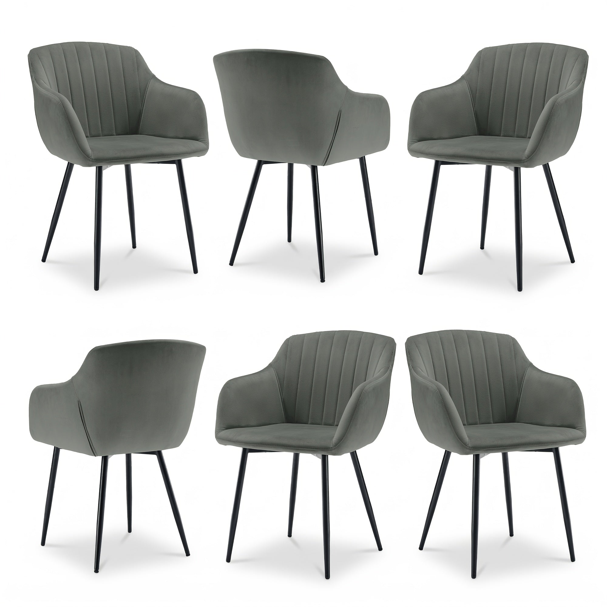 Sillas de comedor elegantes con reposabrazos y soporte lumbar para sala de estar, cocina y dormitorio, que ofrecen un alto confort - Disponibles en juegos de 2, 4 o 6
