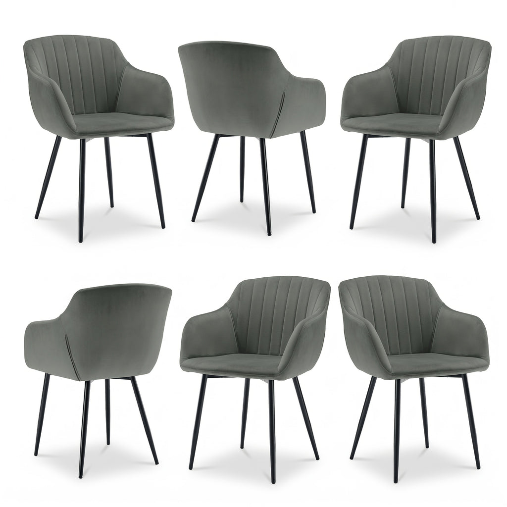 Sillas de comedor elegantes con reposabrazos y soporte lumbar para sala de estar, cocina y dormitorio, que ofrecen un alto confort - Disponibles en juegos de 2, 4 o 6