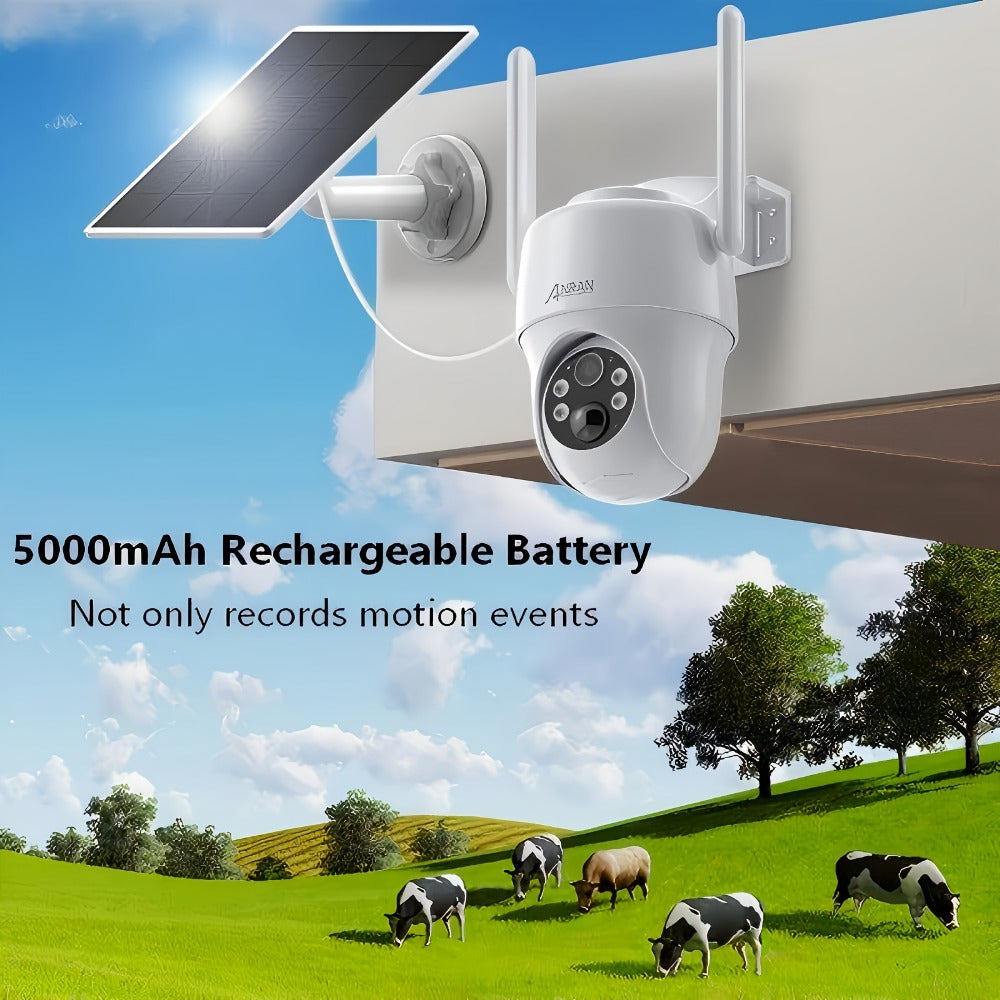 ANRAN G1: Cámara Exterior Independiente 3G/4G. ¡Sin Wifi ni Cables! Vista en Vivo por Red Móvil. Energía Solar para Energía Ilimitada. Panorámica 360°, Visión Nocturna a Color e Incluye Tarjeta SD de 32GB. Wifi No Está Habilitado. Perfecta para Sitios Rem