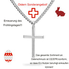 Collar con colgante de cruz de plata 925 con diseño de cadena clásica, adiciones de joyería estilo fiesta hip-hop, regalo para el Día de San Valentín, Día del Padre, incluye embalaje en caja de regalo