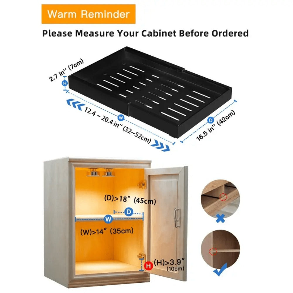 Gabinetes de Cocina Deslizantes con Cajones Extraíbles, 1 Paquete de Estantes Deslizantes de Almacenamiento, Estantes Reforzados de Acero al Carbono para Despensa de Alimentos, Cestas Deslizantes para Fregadero Sin Perforación, Estantes de Gabinete de Fác
