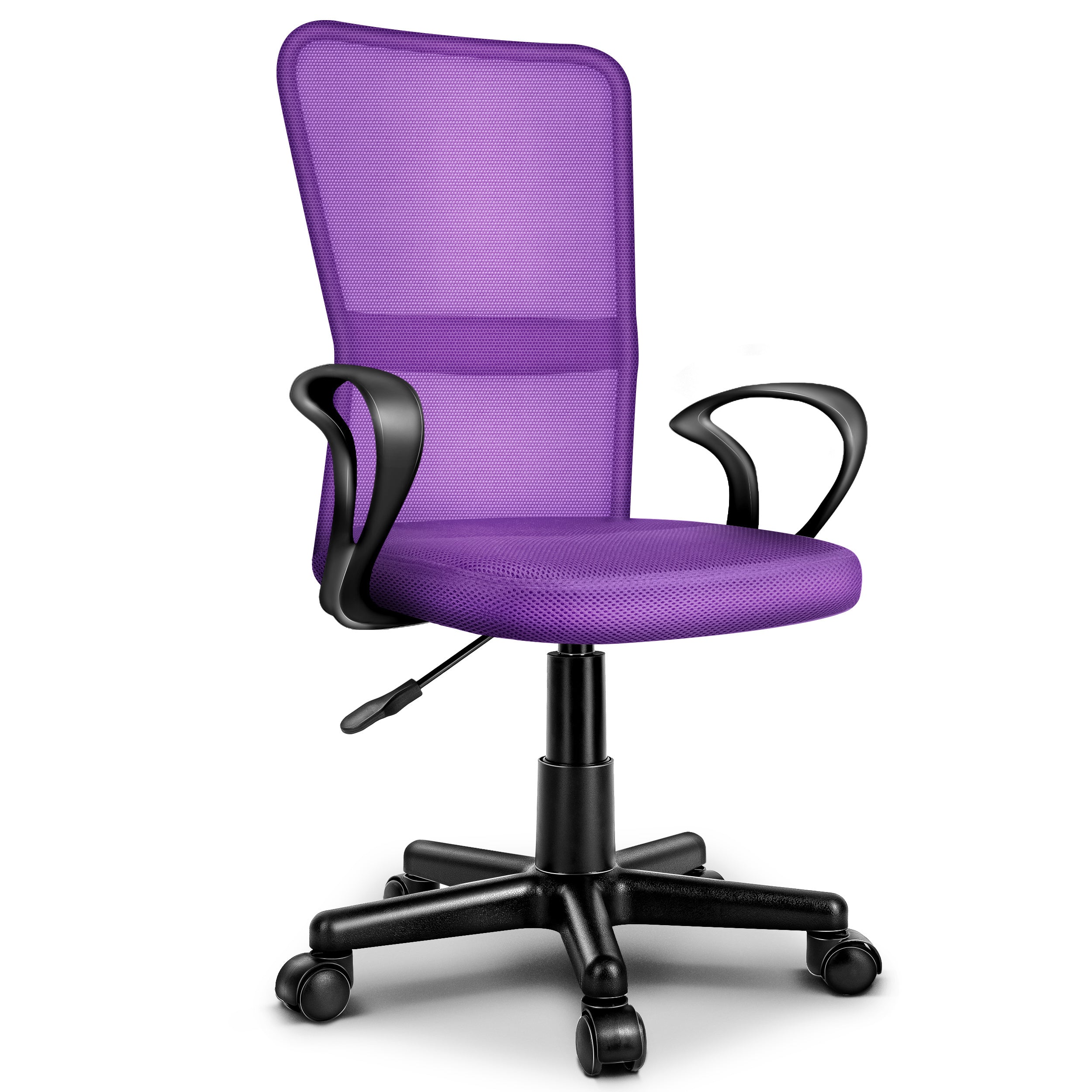 Silla de Oficina TRESKO® con Reposabrazos, Altura Ajustable Continua | Silla Giratoria de Malla Transpirable | Silla de Escritorio con Ruedas de Plástico Ligeras, Superficie Acolchada, Ajuste Ergonómico | Silla de Ordenador Ideal para Oficina en Casa, Hab