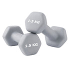 2 piezas - mancuernas de mango curvo ergonómico 0,5 kg / 1 kg / 1,5 kg / 2 kg / 3 kg / 4 kg / 5 kg / 6 kg un par de equipos de entrenamiento de peso de fitness de gimnasio doméstico no deslizante equipo de entrenamiento de yoga gris para hombres y mujeres