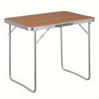 1pc Mesa de Camping Plegable con Asas, de 70X50X60Cm, Ideal para Picnics al Aire Libre y Uso en Playa, Hecha de Aluminio y MDF, Diseñada para Jardines