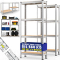 MONZANA® Estantería Robusta 2x 170x75x30cm 560kg 4 Estantes de MDF Almacenamiento Rack Sótano Tablero Perforado Taller