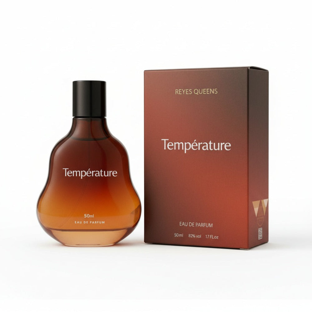 Everlyx - Perfume Temperature para hombre by Reyes Queens 50ml Eau De Parfum Con Aroma Amaderado Y Cálido - Notas De Salvia, Jengibre, Ámbar Y Vainilla - Fragancia Intensa Para Hombres Modernos Y Seguros