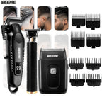 Kit de aseo eléctrico WEEME para hombre, , 3 piezas - Cortapelos + Recortador de barba + Máquina de afeitar eléctrica, carga USB, pantalla LCD de nivel de batería, ideal para peinado/afeitado/esculpir, uso en casa y viajes familiares en coche, regalo del