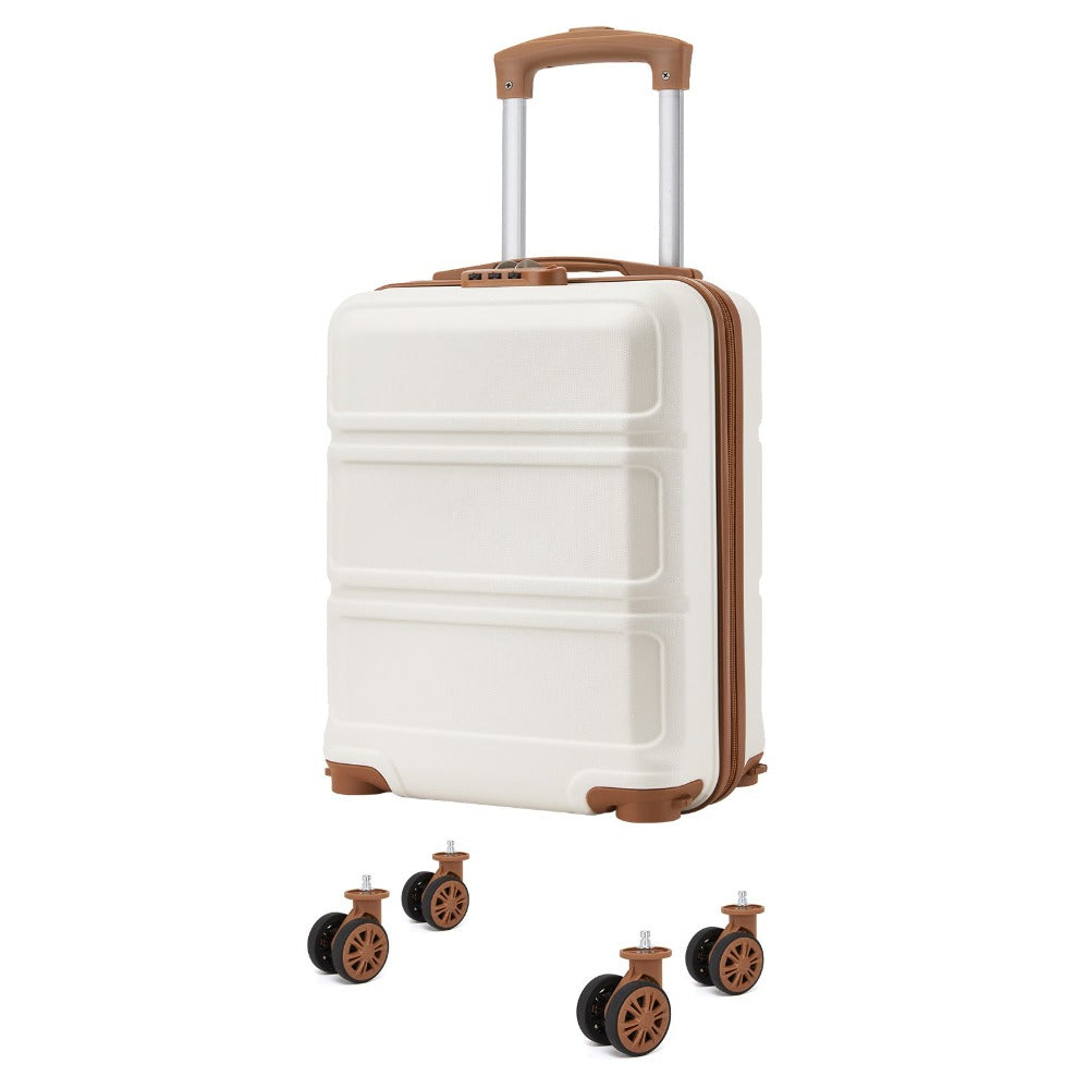 KONO Maleta Rígida de 15 Pulgadas ABS+PC con Ruedas Giratorias Extraíbles, Maleta de Mano Ligera