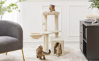 Costoffs Árbol de Gato con Plataforma de Altura de 87 Cm Árbol de Escalada con Cueva Cesta Postes de Sisal