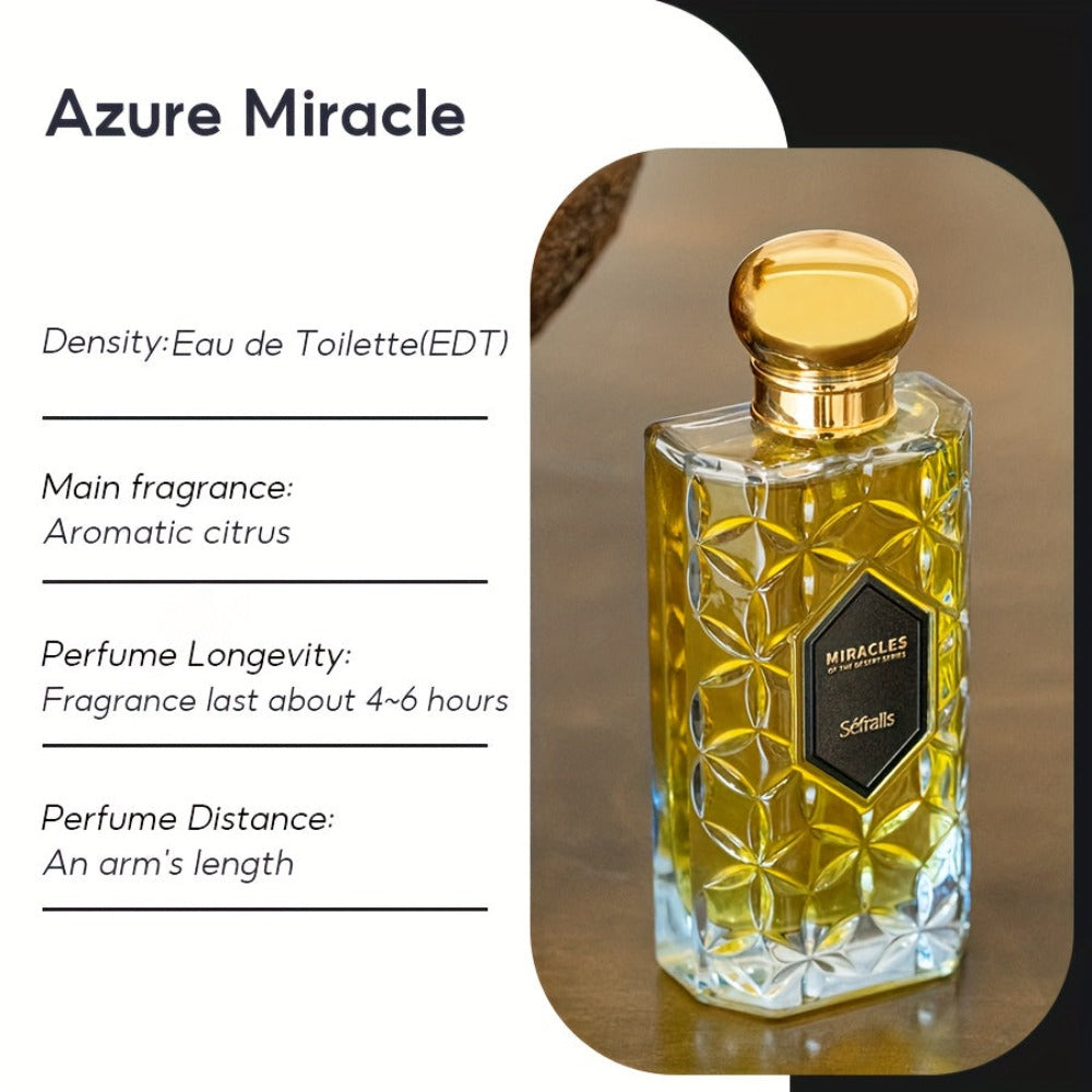 Sefralls Azure - Fragancia Duradera, Regalo Romántico para Novio, Regalo de San Valentín/Cumpleaños, Aroma Fresco y Amaderado