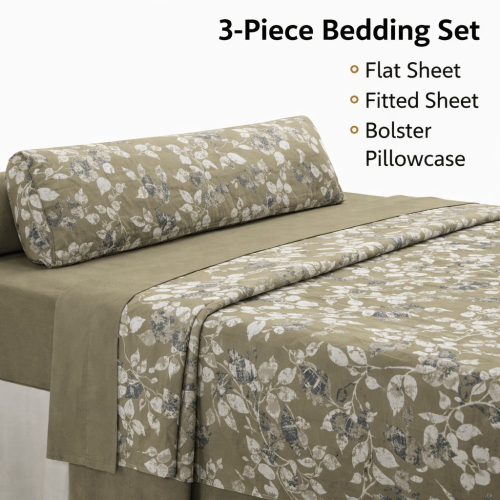 Juego de Sábanas 3 Piezas Estampadas Microfibra – Sábana Bajera Ajustable + Sábana Encimera + Funda Almohada, Suave y Antiárrugas, Cama 90 105 135 150 180, Poliéster microfibra