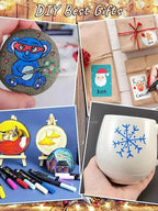 Rotulador de 168 colores con punta de pincel suave, ideal para usar en roca, madera, lienzo, piedra, vidrio y cerámica - Punta anti-compresión para una aplicación suave - Perfecto para manualidades, regalos navideños y proyectos artísticos