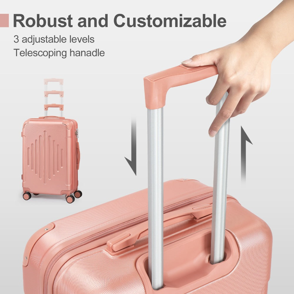 Maleta de Cabina ABS Rígida 20/24/28 Pulgadas, Ruedas Giratorias 360°, Candado TSA, Equipaje Ligero para Viajes