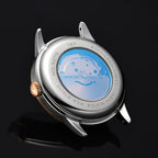 I&W Carnaval Marca de Alta Gama Reloj Mecánico para Hombre Acero Inoxidable Espejo de Sapo Reloj Deportivo de Moda para Hombre Regalos de Vacaciones, Sin Batería