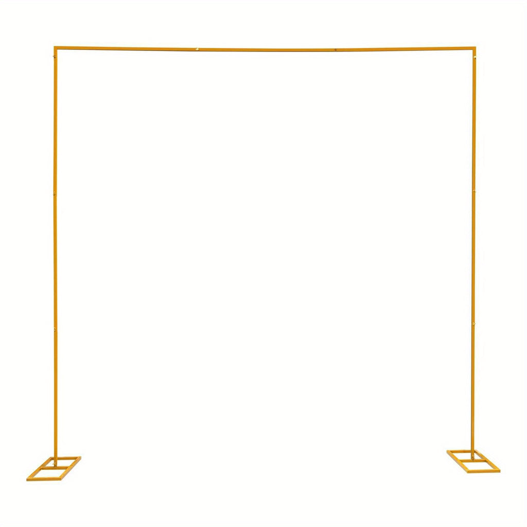 Arco de boda de metal de 3x3 m, soporte de fondo cuadrado ajustable en altura, soporte de arco de globo de metal rectangular para decoración de fondo de cabina de fotos de fiesta de cumpleaños de boda, arcos de boda amarillos para ceremonia, marco de cena