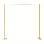 Arco de boda de metal de 3x3 m, soporte de fondo cuadrado ajustable en altura, soporte de arco de globo de metal rectangular para decoración de fondo de cabina de fotos de fiesta de cumpleaños de boda, arcos de boda amarillos para ceremonia, marco de cena