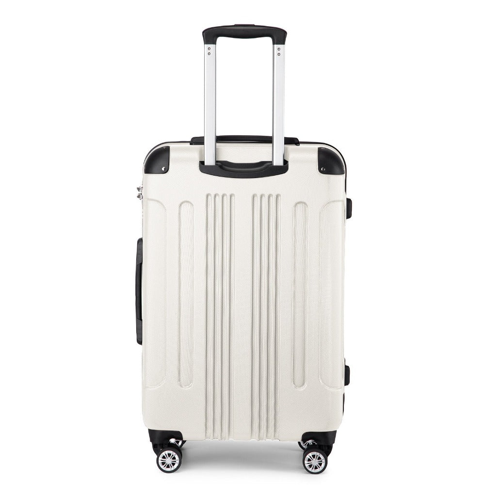 Juego de 3 maletas beige con diseño de panda, equipaje rígido de ABS para camping con ruedas giratorias y cerradura de combinación, regalo para la vuelta al cole, Black Friday, Día de Acción de Gracias y Navidad