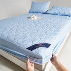 1 Protector de colchón impermeable cómodo, sábana ajustable impermeable suave y transpirable con tecnología Soundwave, funda de colchón de color sólido sin ruido, adecuada para apartamentos, dormitorios, hoteles, habitaciones de invitados y residencias de