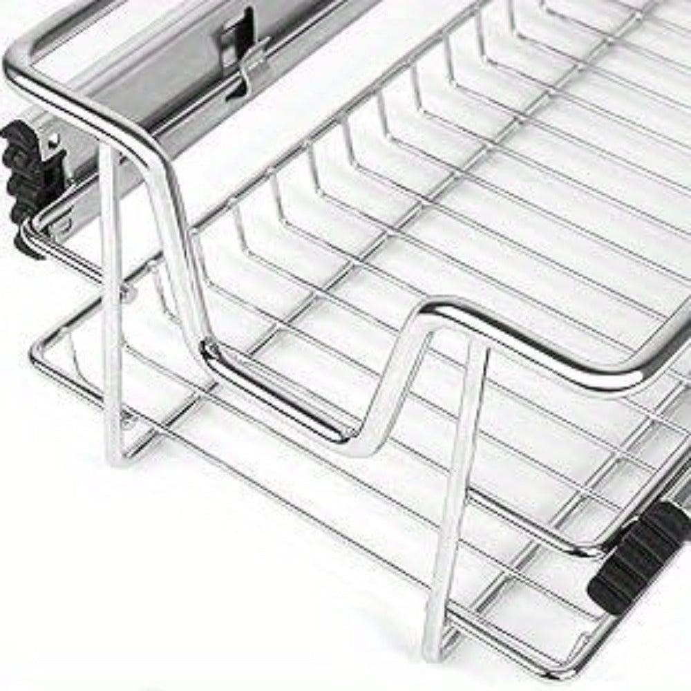 2 cajones telescópicos para cajones de cocina para estantes de cocina Plata Acero inoxidable macizo Tirador para armario extraíble Armario de cocina