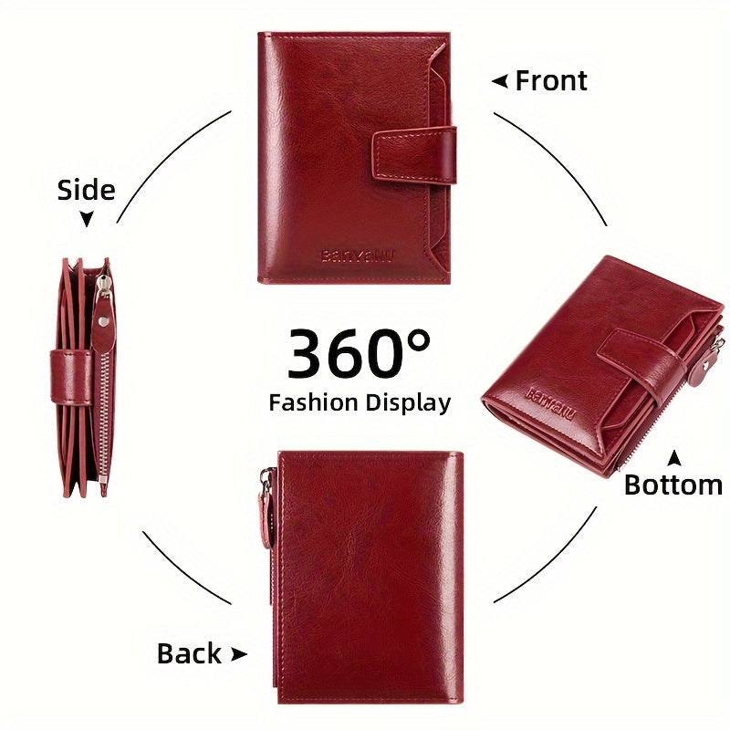 Nuevo Monedero Corto para Mujer, Elegante y de Alta Gama, Cartera Plegable y Delgada de Moda para Mujeres