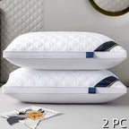 Juego de 2 almohadas de cama de calidad hotelera – Almohadas de apoyo suaves y respetuosas con la piel con alta resiliencia, comodidad transpirable para quienes duermen de lado, boca arriba y boca abajo, almohadas de cama para toda estación, acogedor rega