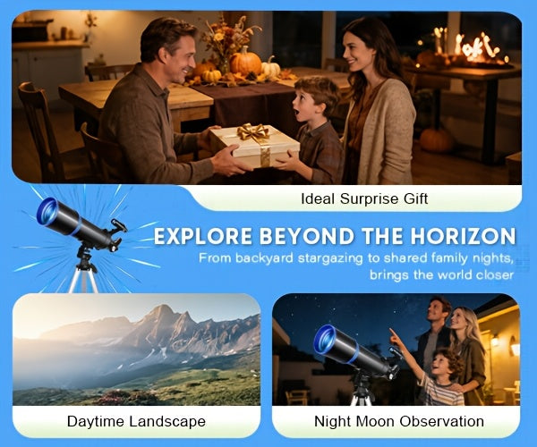 Telescopio refractor de 80 mm para observación de estrellas y luna | diseño funcional