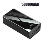 Batería Externa Portátil de 50000mAh con Pantalla LED Inteligente, Linterna, Reserva de Energía de Emergencia para Exteriores, Batería Externa de Gran Capacidad, Carga Rápida Bidireccional, Puede Cargar Múltiples Dispositivos al Mismo Tiempo, Luz para Cam