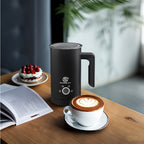 SUPERLEX Espumador de Leche Automático de 500 W con Función de Calentamiento - Espumador de Leche Eléctrico para Capuchino y Latte, Capacidad de 300 ml, Cámara Interior de Acero Inoxidable, Compacto