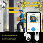 4 cámaras de seguridad inalámbricas Wifi 1080P HD con la APP Ease Life, para interior/exterior, visión nocturna a color, audio bidireccional, giro/inclinación/zoom de 360°, seguimiento y detección de movimiento para seguridad en el hogar, foco y sirena, a