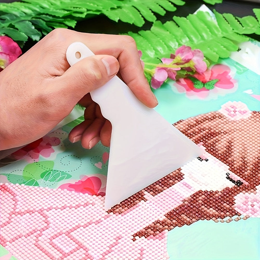 Kit de herramientas y adiciones para pintura de diamantes sintéticos 5D de 56 piezas con juego de bordado de diamantes y pinzas para manualidades artísticas de fabricación de pinceles de varios tamaños para adultos y cuchillo de goma corrector