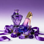 2 Piezas Set de Perfume con Tacón Alto Morado y Piedra Preciosa Morada (30+75ml) Gran Capacidad, Fragancia Duradera | Notas de Bergamota, Tuberosa y Madera | Regalo Perfecto para Fiestas y Uso Personal